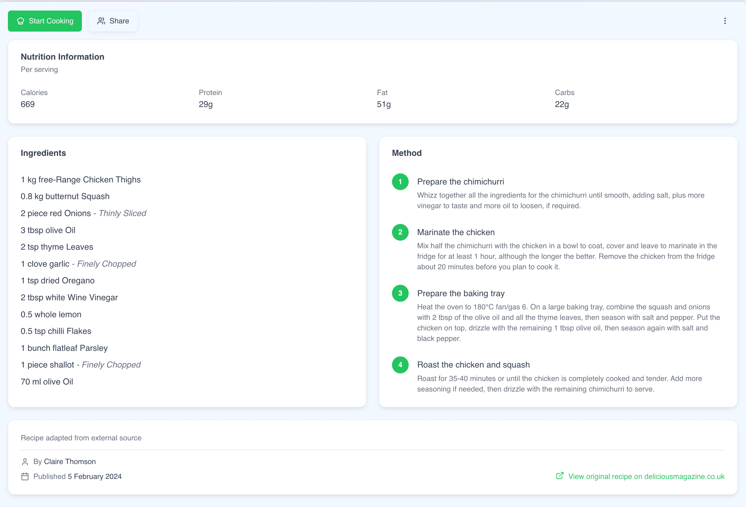 Edit a recipe to make it your own in Foodedo