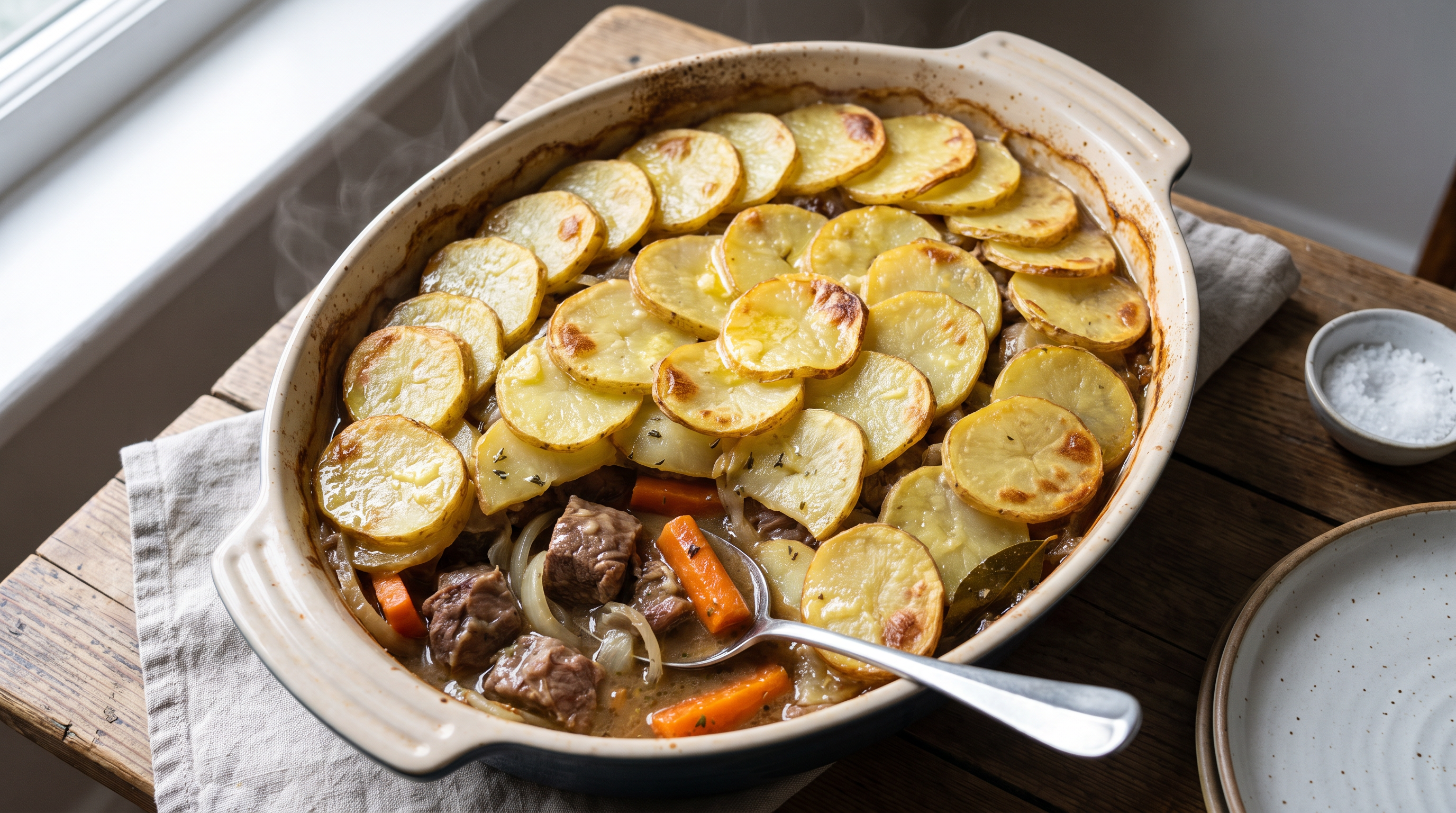 Lancashire-Style Lamb Hotpot with Potatoes and Carrots