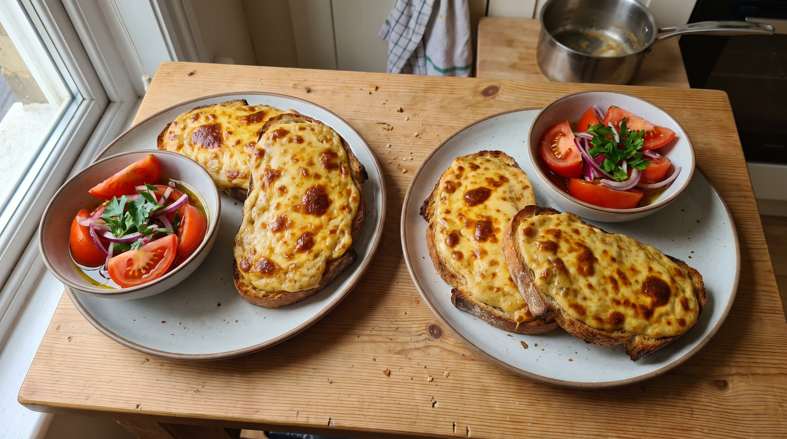 Welsh Rarebit with Tomato Salad