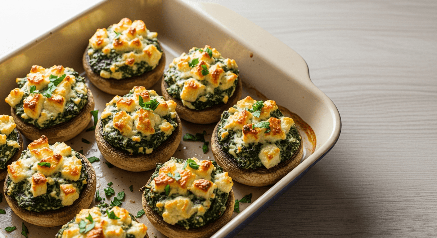 Spinach and Feta Stuffed Mushrooms