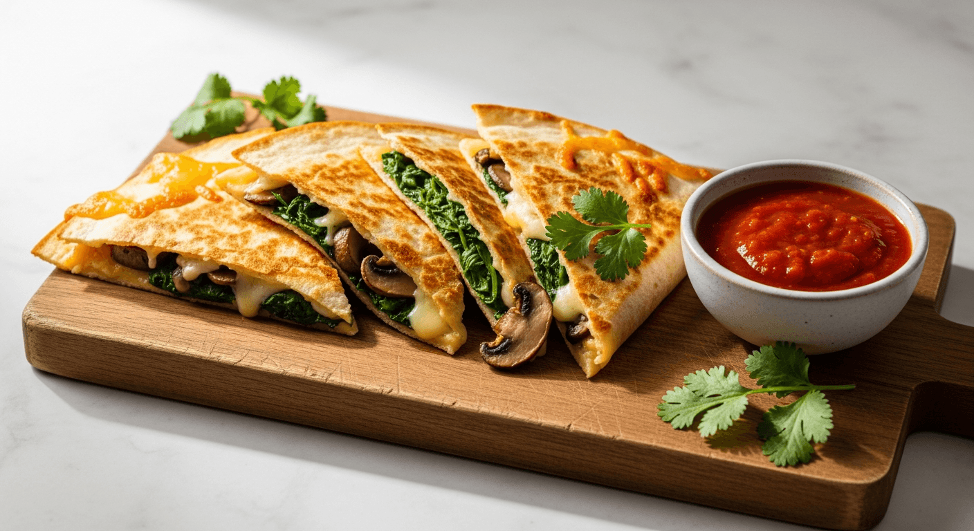 Mushroom and Spinach Quesadillas