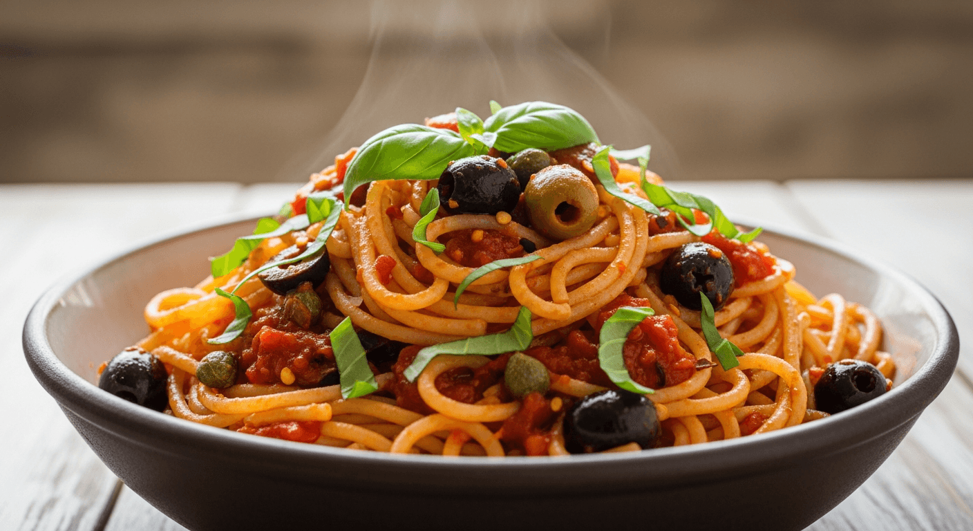 Pasta Puttanesca with Olives and Capers
