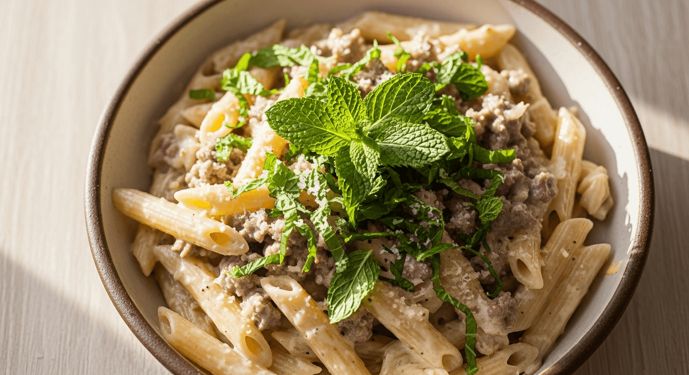 Lamb and Mint Pasta