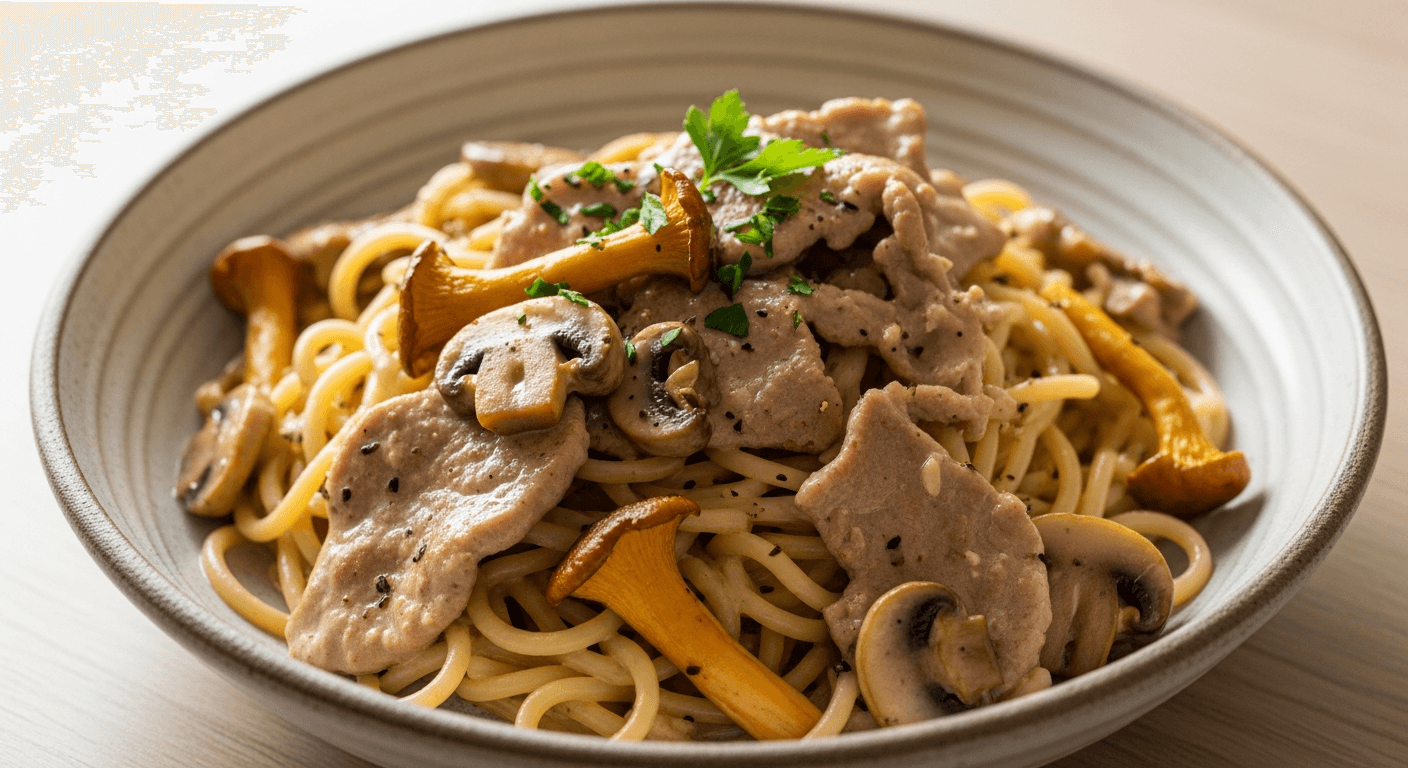 Pork and Mushroom Pasta