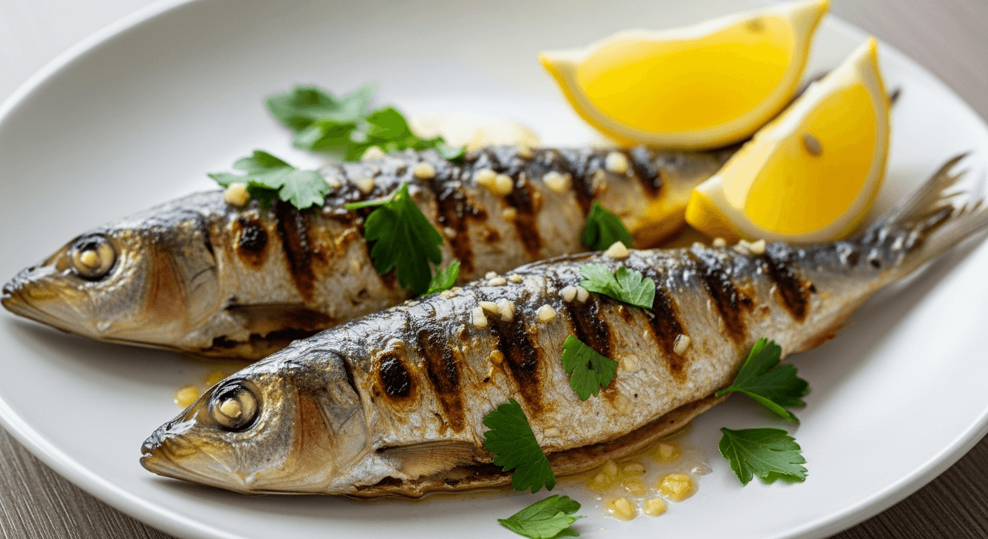 Grilled Sardines with Lemon and Garlic