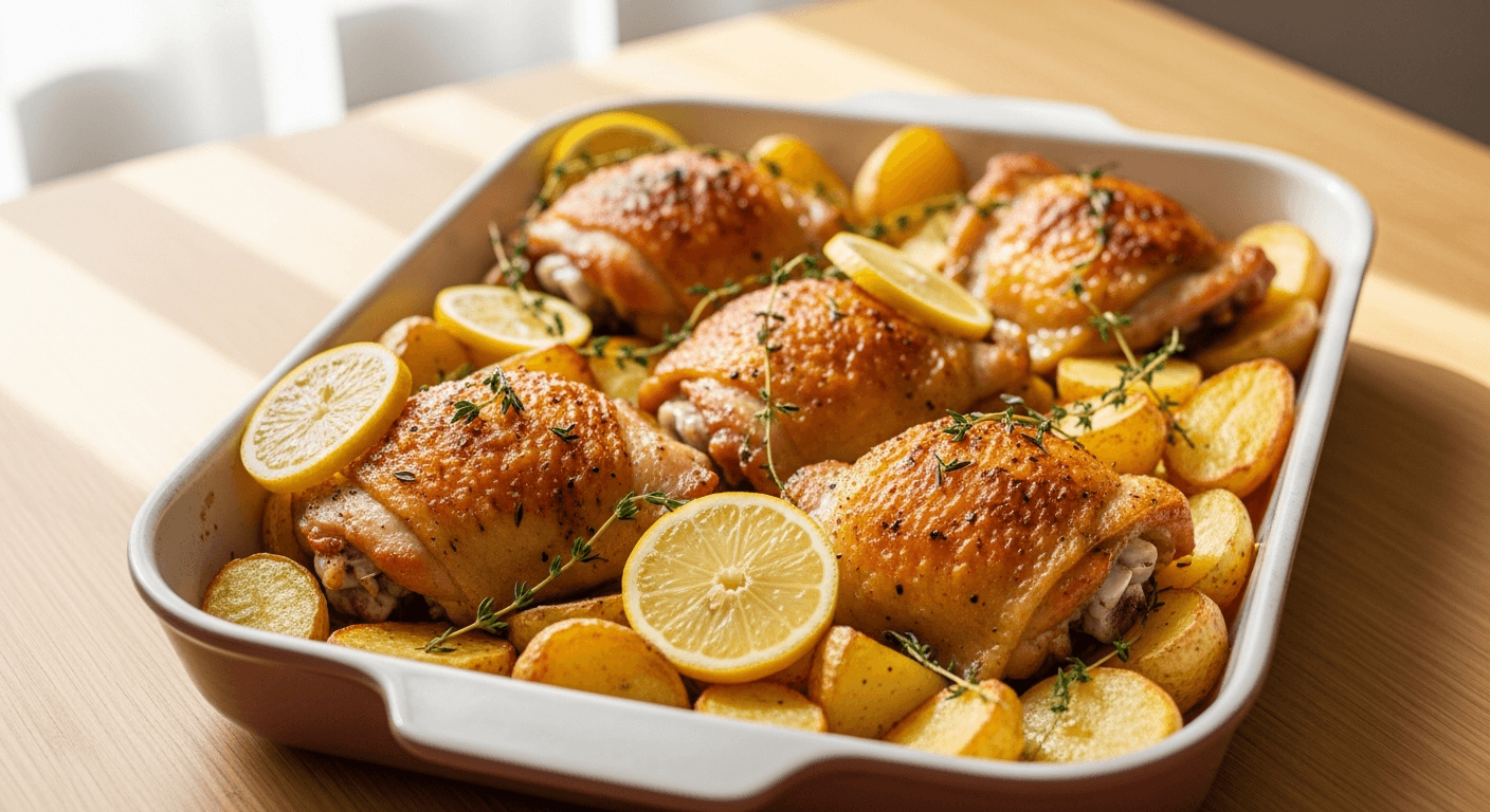 Lemon Herb Roasted Chicken Thighs