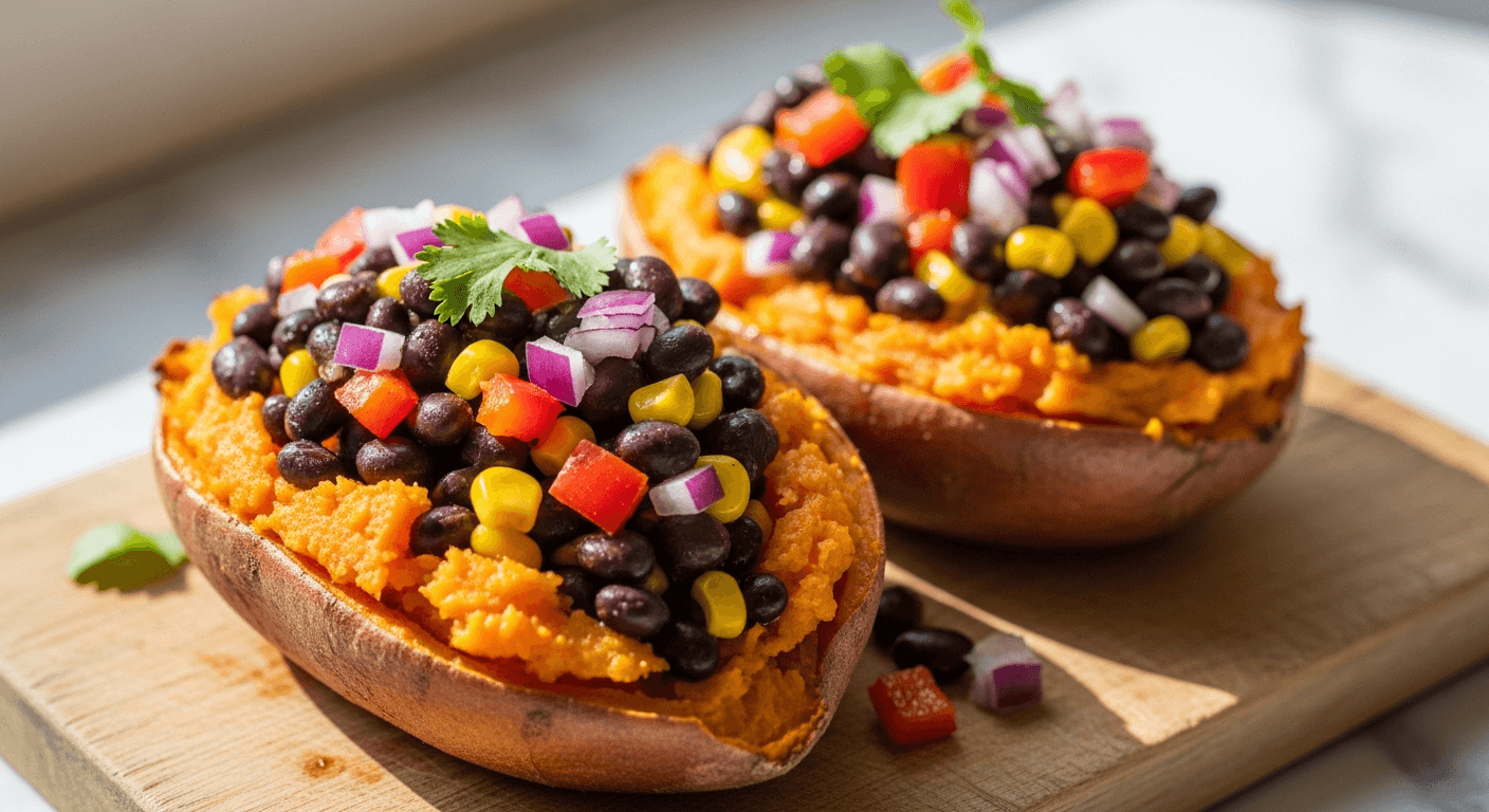 Veggie Stuffed Sweet Potatoes